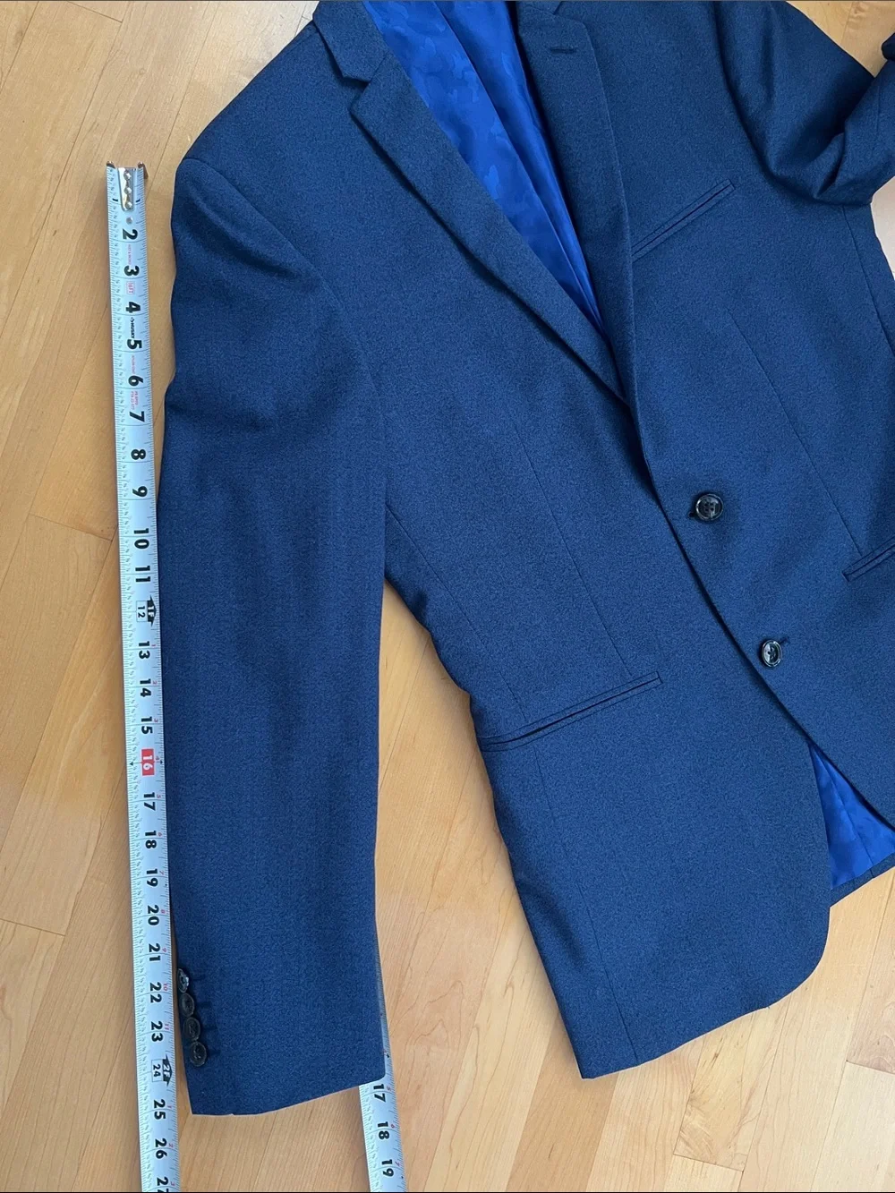 👔Slim Fit Bar III Men's Navy Blue Tailored Blazer / Sport Coat - 38R